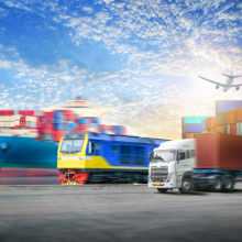 Logistics import export background and container cargo transport concept